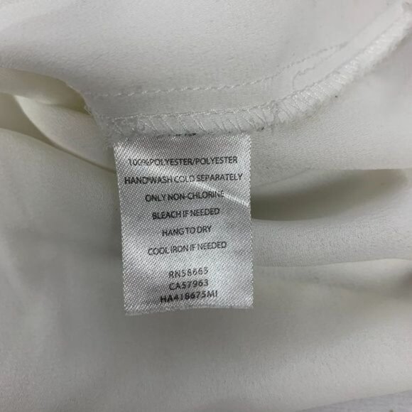 Halogen Womens Draped Cap Sleeve Blouse Size 1X Ivory Polyester - Picture 5 of 9